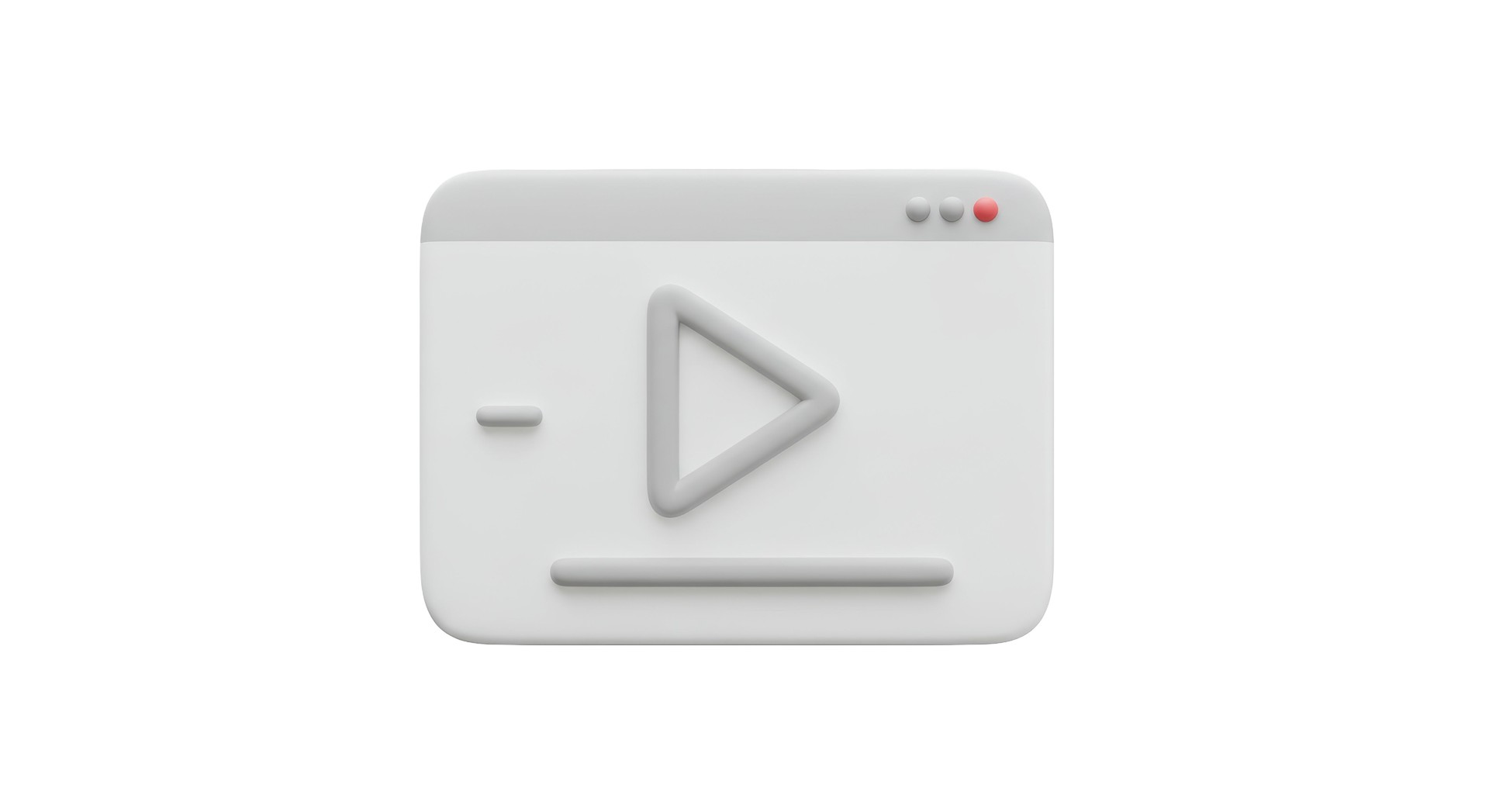 Isolated Play Button on Browser Window for Multimedia Concept